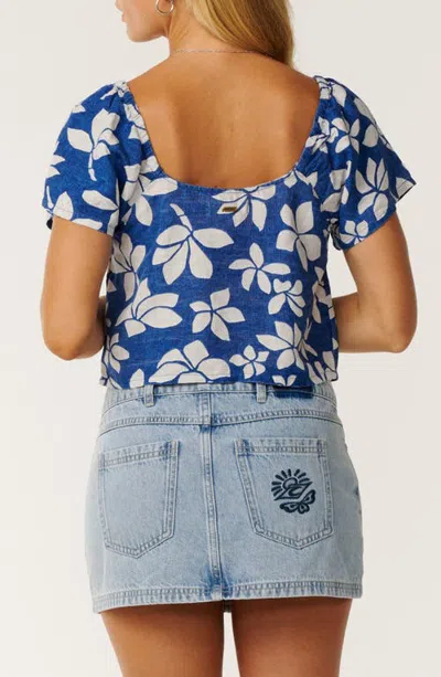 Rip Curl Paraiso Linen Blend Top In Blue