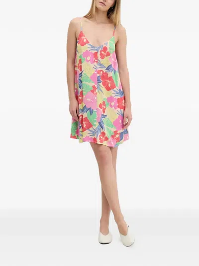 Rip Curl Party Pack Floral-print Button-front Mini Dress In Multi