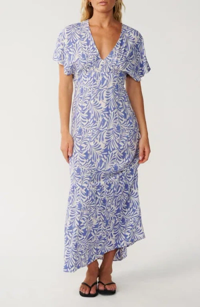 Rip Curl Party Wave Floral Print Maxi Dress In Blue