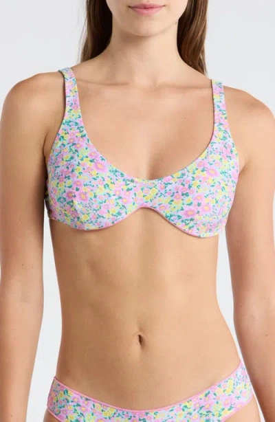 Rip Curl Party Wave Multi Fit Underwire Bikini Top In Pink