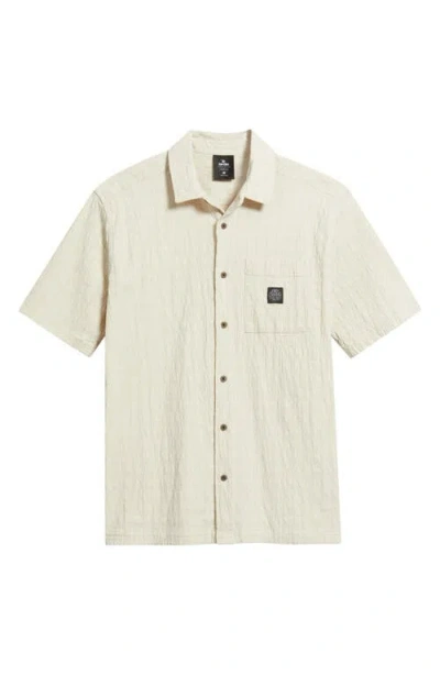 Rip Curl Premium Surf Check Short Sleeve Cotton Seersucker Button-up Shirt In Neutral