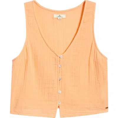 Rip Curl Premium Surf Cotton Crop Tank In Orange