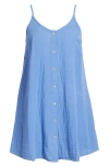 Rip Curl Premium Surf Cotton Gauze Minidress In Blue