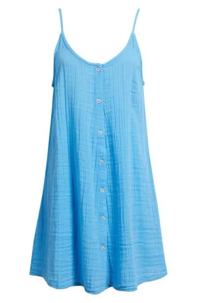 Rip Curl Premium Surf Cotton Gauze Minidress In Blue