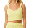 Rip Curl Premium Surf Crop Top In Bright Yellow In Multi