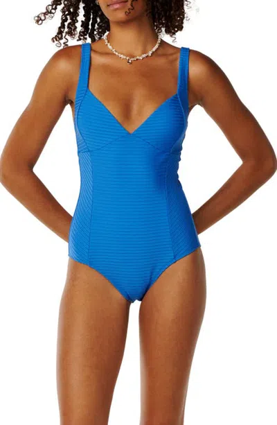 Rip Curl Premium Surf D- & Dd-cup Rib One-piece Swimsuit In Blue