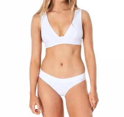 Rip Curl Premium Surf Deep V Bikini Top In White