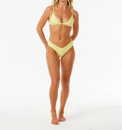 Rip Curl Premium Surf Fixed Triangle Top In Bright Yellow In Green