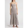 RIP CURL RIP CURL PREMIUM SURF GINGHAM CUTOUT COTTON GAUZE MAXI SUNDRESS