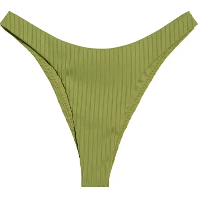 Rip Curl Premium Surf High Leg Rib Bikini Bottoms In Green