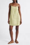 Rip Curl Premium Surf Holiday Linen Blend Minidress In Sage