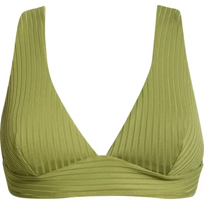 Rip Curl Premium Surf Rib Bikini Top In Green