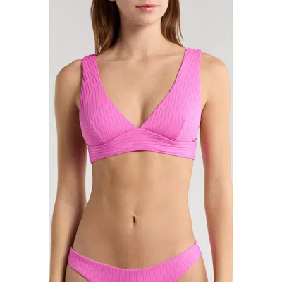 Rip Curl Premium Surf Rib Bikini Top In Pink