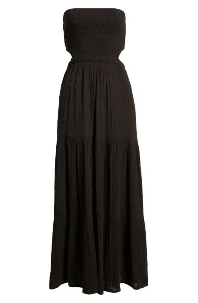 Rip Curl Premium Surf Strapless Cutout Maxi Dress In Black