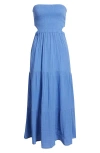 Rip Curl Premium Surf Strapless Cutout Maxi Dress In Blue