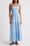 Rip Curl Premium Surf Strapless Cutout Maxi Dress In Mid Blue