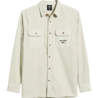 Rip Curl Raw Energy Cotton Corduroy Button-up Shirt In Neutral
