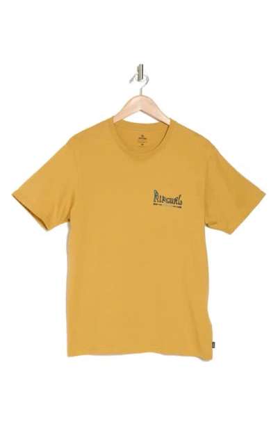 Rip Curl Rayzed & Hazed Cotton Graphic T-shirt In Mustard
