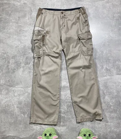 Pre-owned Rip Curl Retro  Cargo Distressed Style Pants Japan Baggy In Beige Khaki