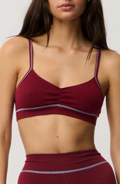 Rip Curl Ribbed Knit Crop Top In Red