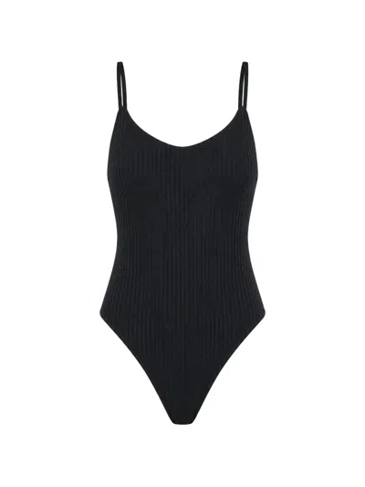 Rip Curl Ribbed-knit Swimsuit In Black