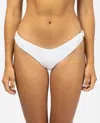 Rip Curl Rio Terry Skimpy Coverage Bikini Bottom In White In White