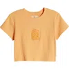 Rip Curl San Carlos Crop Cotton Jersey Graphic T-shirt In Pastel Orange