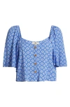 Rip Curl San Carlos Geo Print Button-up Top In Blue