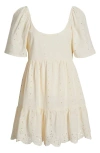 Rip Curl San Carlos La Joya Embroidered Cotton & Linen Minidress In Lily