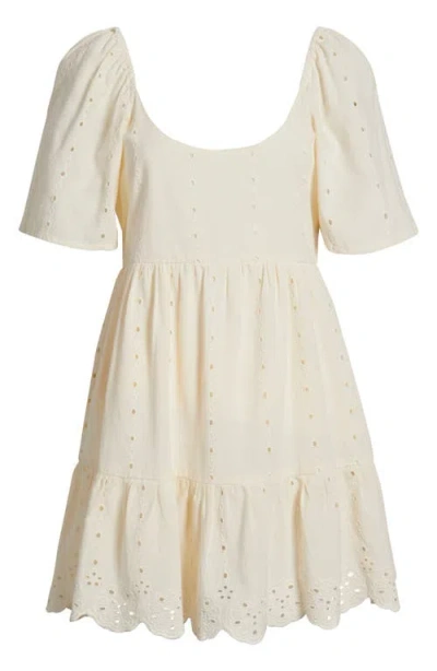 Rip Curl San Carlos La Joya Embroidered Cotton & Linen Minidress In Lily