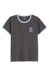 Rip Curl San Carlos Ringer T-shirt In Washed Black