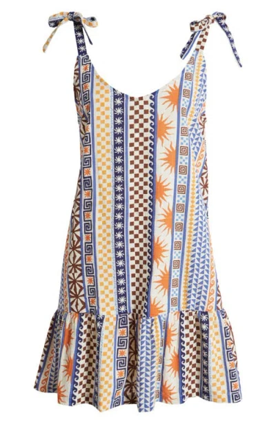 Rip Curl San Carlos Stripe Tie Shoulder Cover-up Dress In Multi