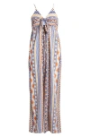 Rip Curl San Carlos Tie Front Cotton Blend Jumpsuit In Multi