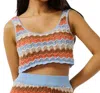 Rip Curl Santorini Sun Pointelle Stitch Crop Sweater Tank In Blue