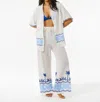 Rip Curl Santorini Border Print Palazzo Pants In Multi