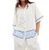RIP CURL SANTORINI SUN PRINTED SHIRT IN WHITE