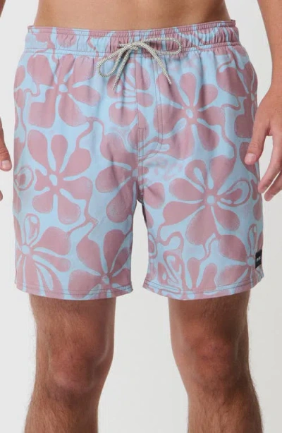 Rip Curl Sessions Floral Swim Trunks In Multi