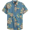 Rip Curl Sessions Short Sleeve Button-up Shirt In Blue