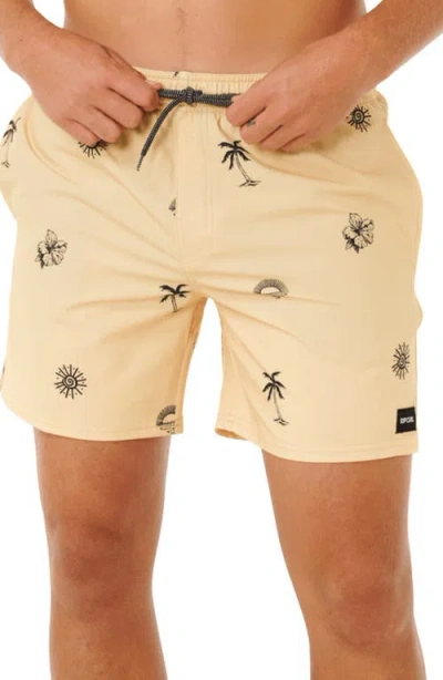 Rip Curl Sessions Volley Swim Trunks In Yellow