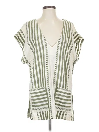 Pre-owned Rip Curl Short Sleeve Blouse In Green