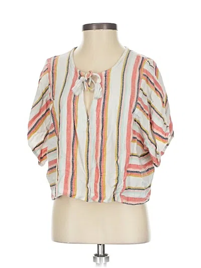 Pre-owned Rip Curl Short Sleeve Blouse In Pink