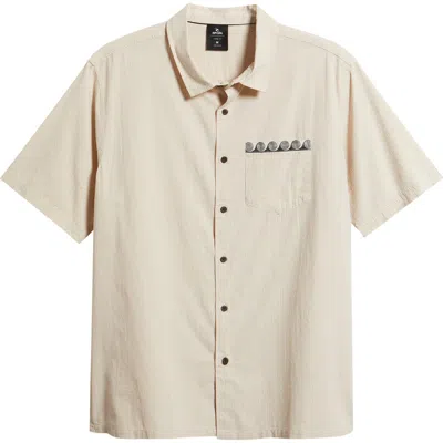 Rip Curl Short Sleeve Cotton Seersucker Button-up Shirt In White