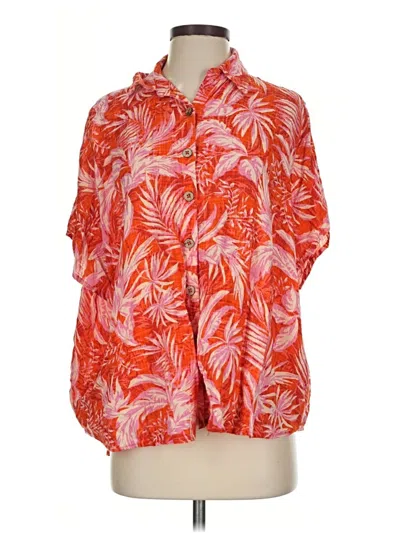 Pre-owned Rip Curl Short Sleeve Polo Shirt In Orange
