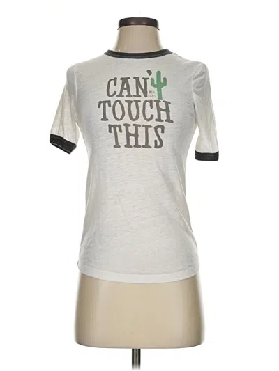Pre-owned Rip Curl Short Sleeve Top Silver Crew Neck Tops