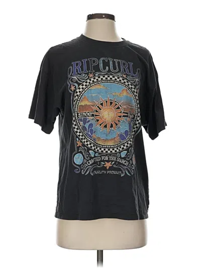 Pre-owned Rip Curl Short Sleeve T-shirt In Black