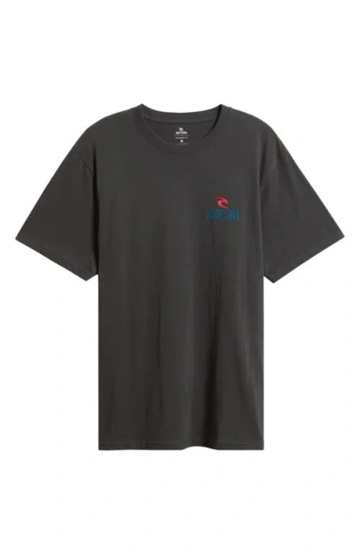 Rip Curl Shred Til Dead Cotton Graphic T-shirt In Black