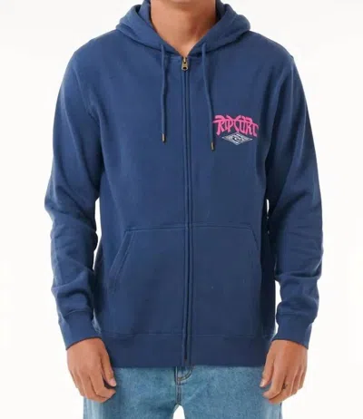 Rip Curl Shred Till Dead Graphic Hoodie In Washed Navy In Blue