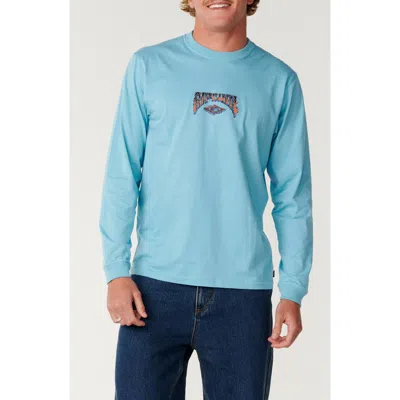 Rip Curl Shredding Long Sleeve Cotton Graphic T-shirt In Wave Pool
