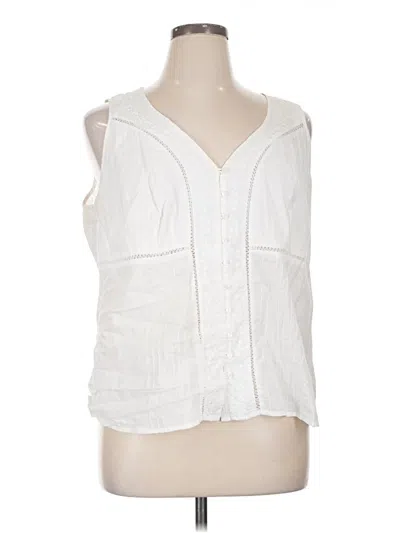 Pre-owned Rip Curl Sleeveless Blouse In White