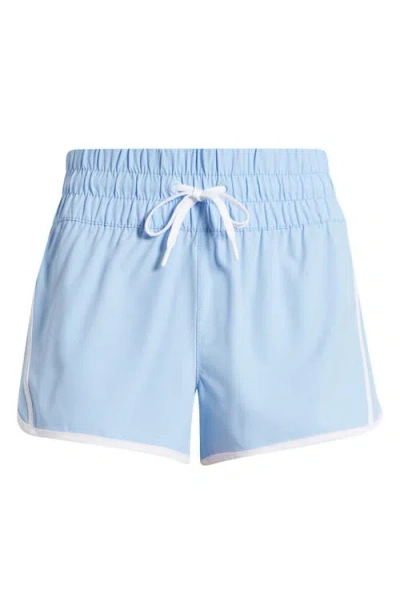 Rip Curl Smocked High Waist Drawstring Shorts In Blue
